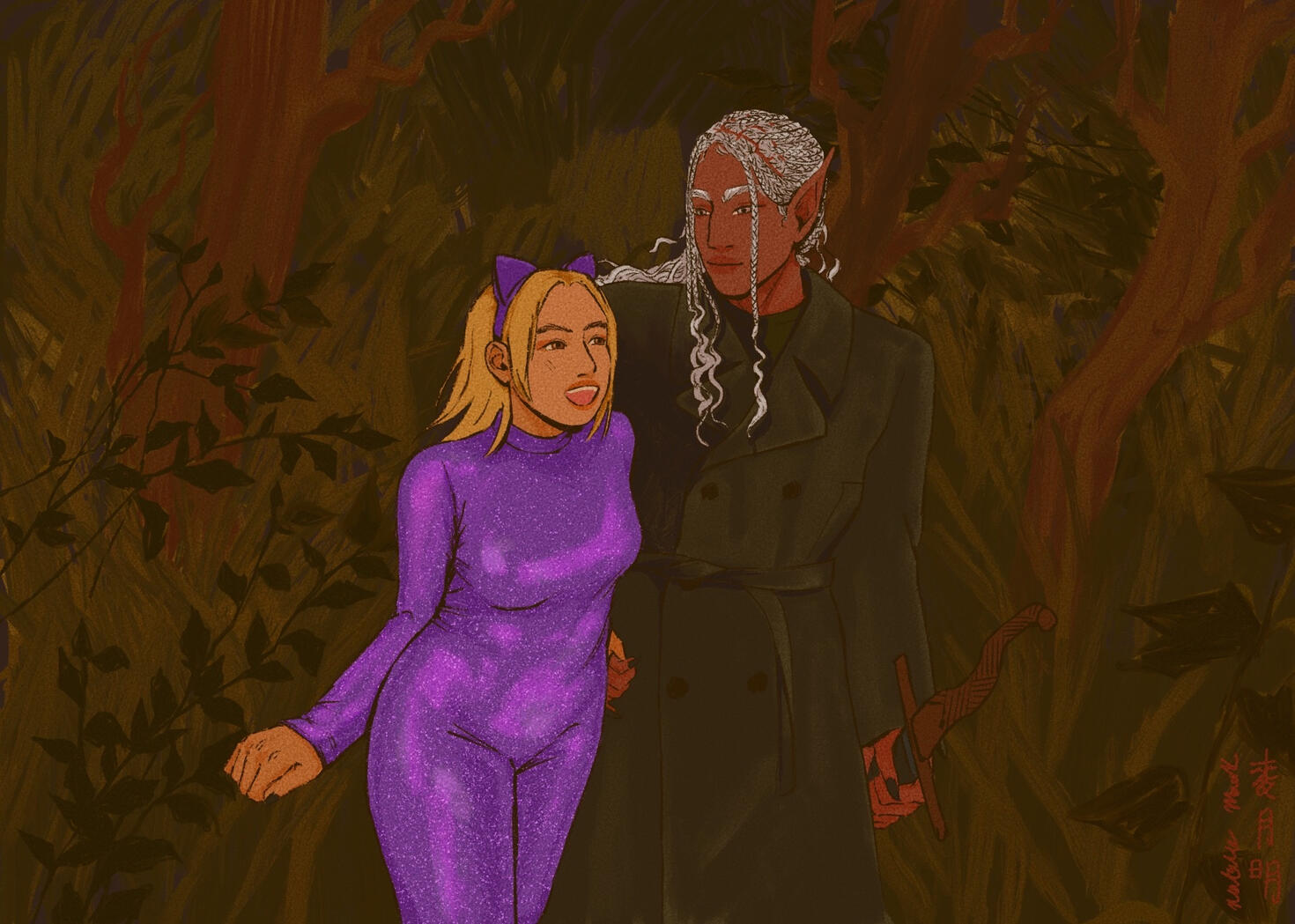 Kaye and Roiben from the Modern Faerie Tales trilogy by Holly Black, 2023.