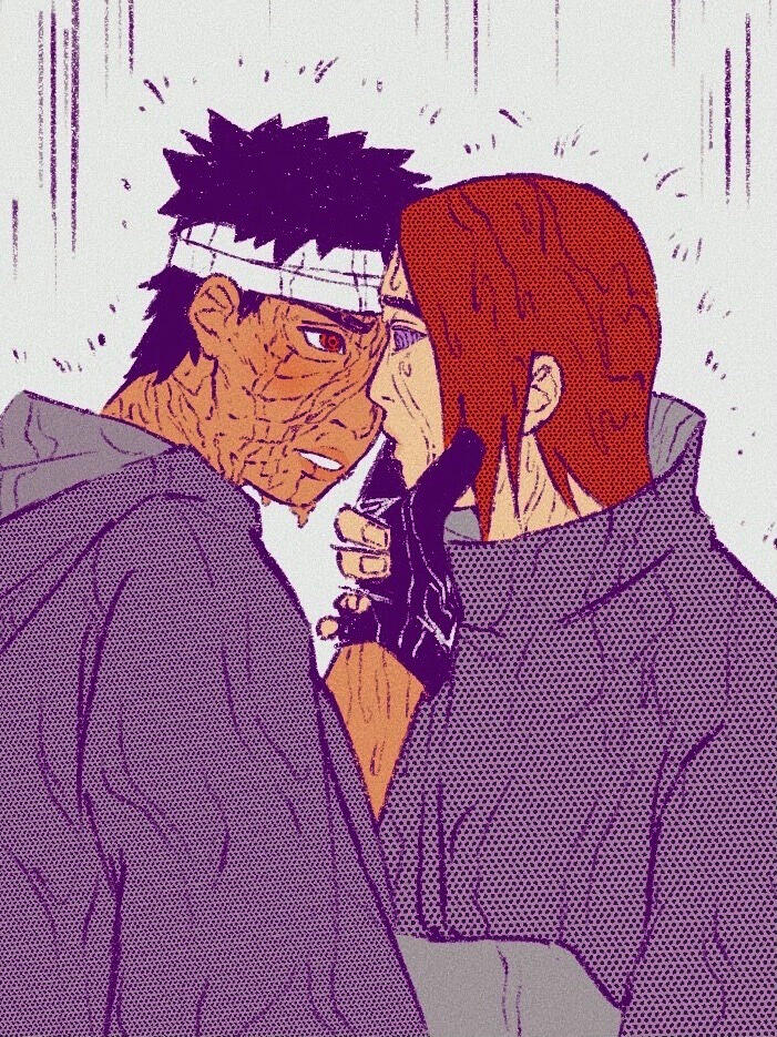 image 5: Obito and Nagato | 2 busts + Limited colour/Manga style.