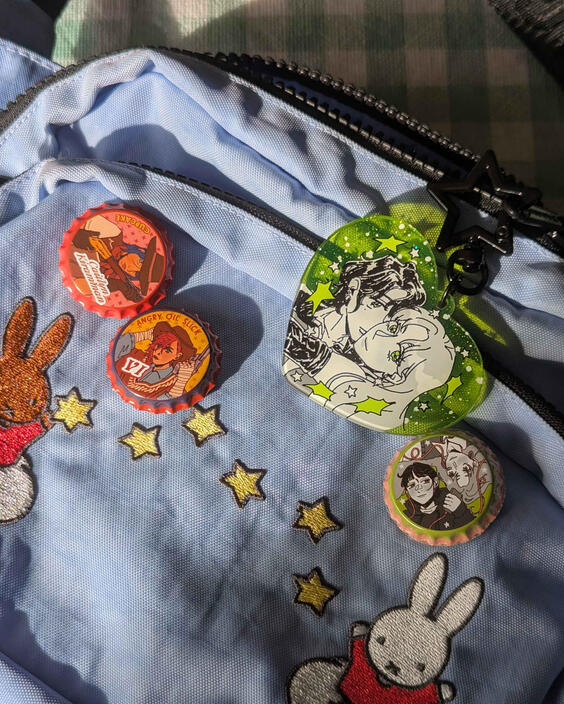 key chain and bottlecap pins